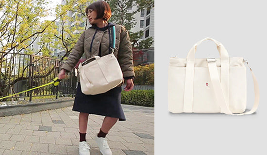 【女優 カン・イェウォン】SBS plus 「pet‘s Go 1話」Stacey Daytrip Tote Canvas_Ivory