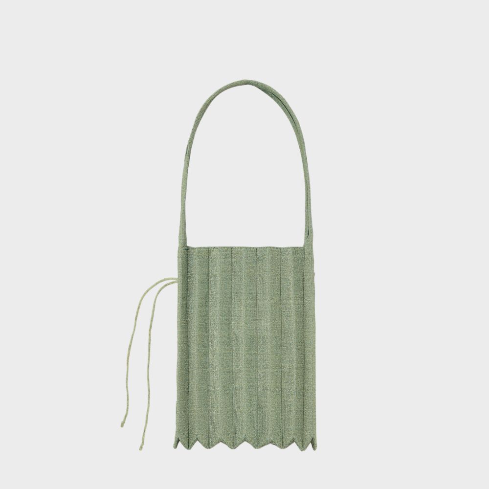 ラッキープリーツニットスターリー(M) ポンドグリーン