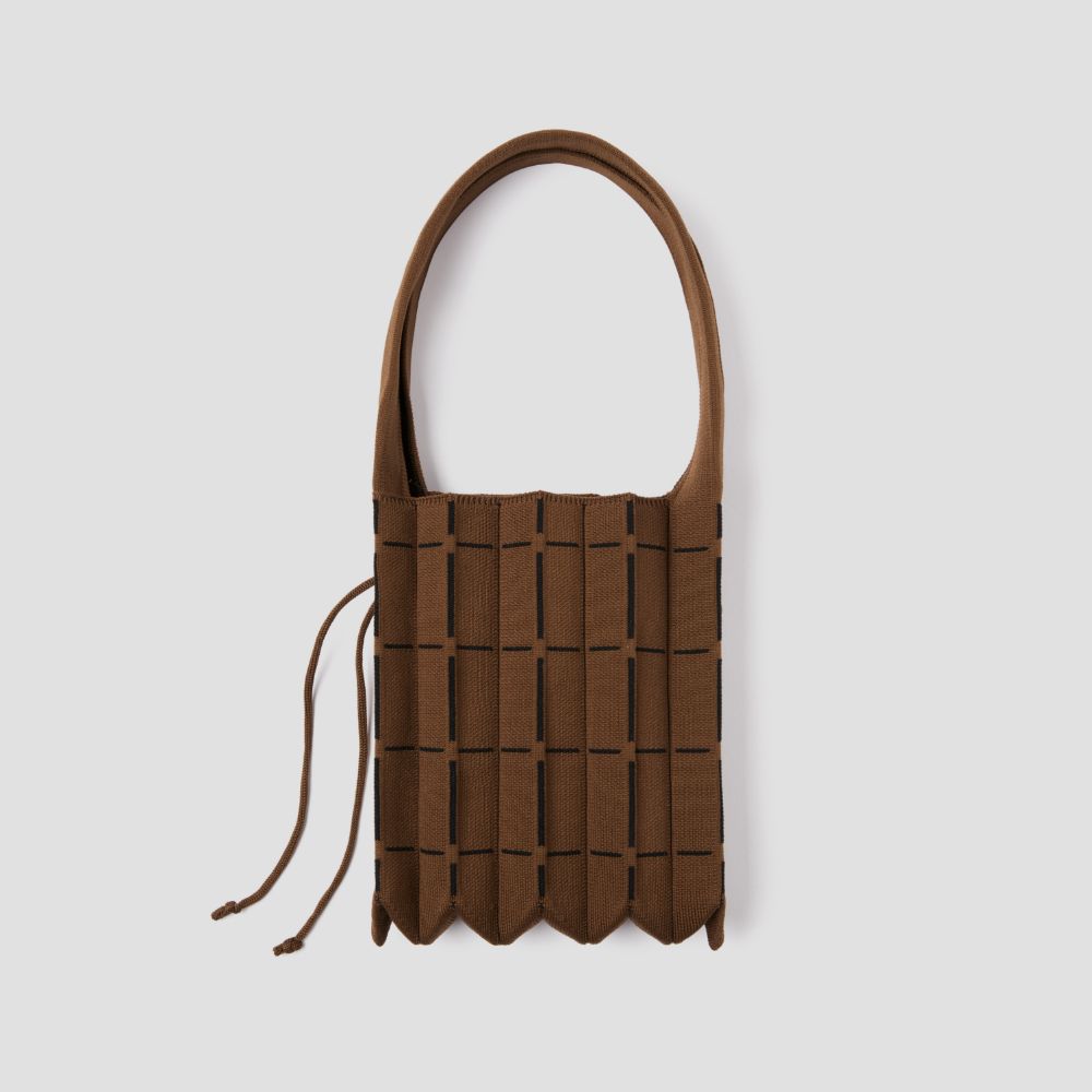 ラッキープリーツニットグリッド(S) モカチョコ