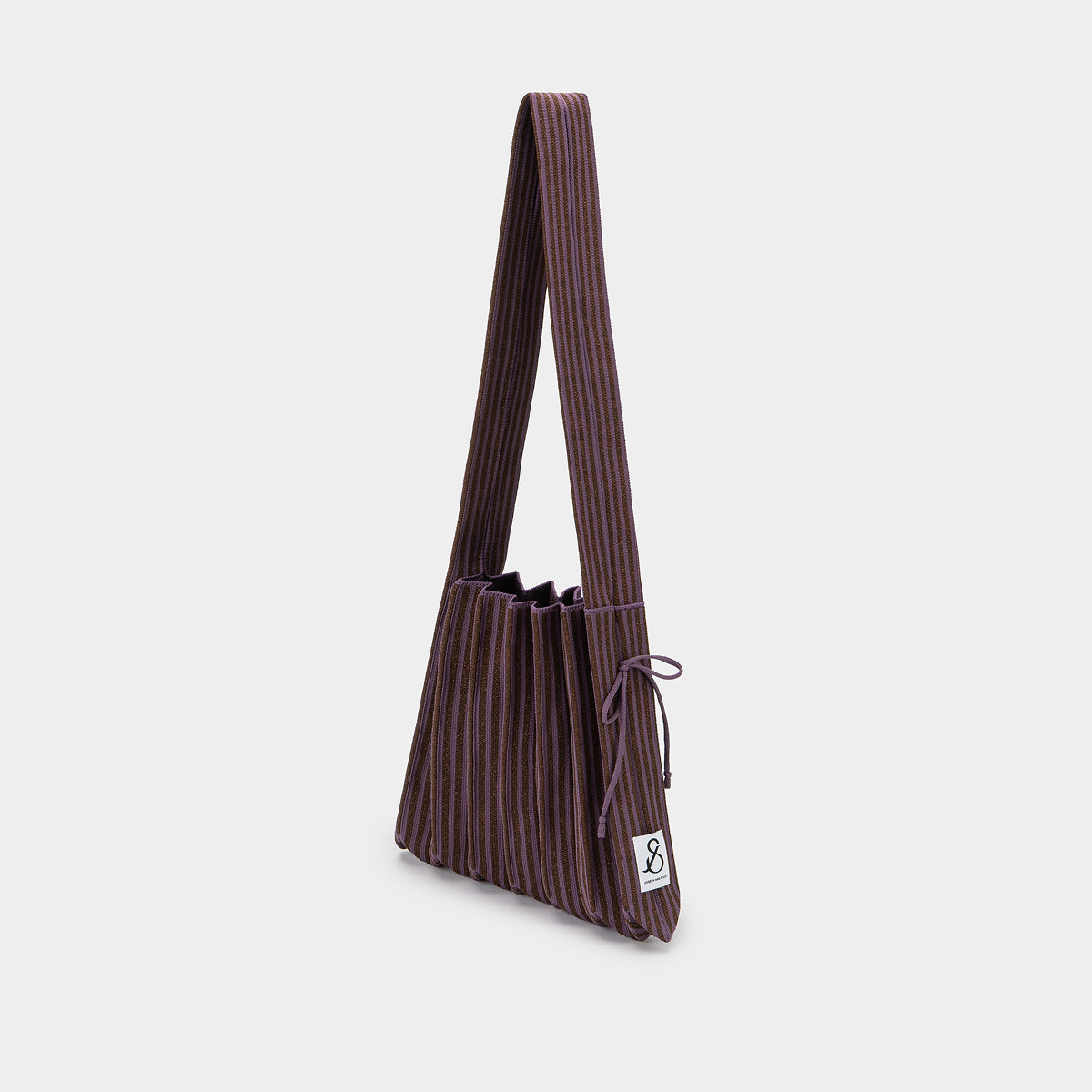 Lucky Pleats Knit Crossbody M Stripe Deep Purple