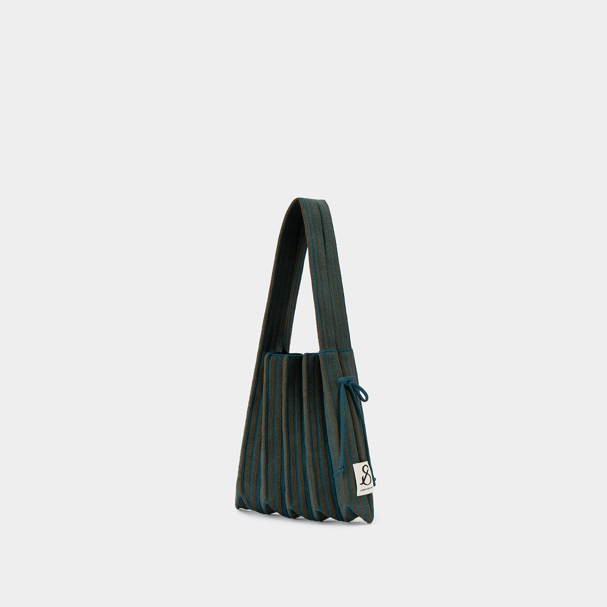 Lucky Pleats Knit S Stripe Teal Green