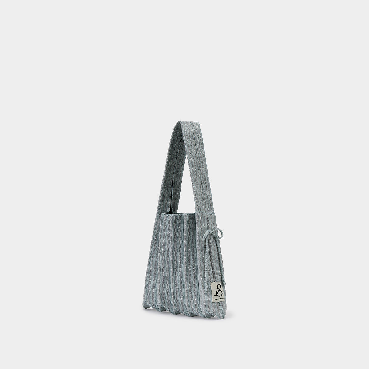 Lucky Pleats Knit S Stripe Blue Grey