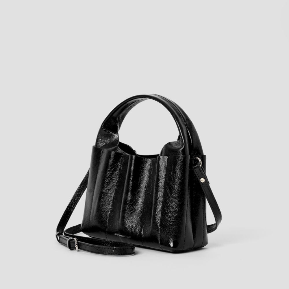 ラッフルトートバッグ グロッシーブラック