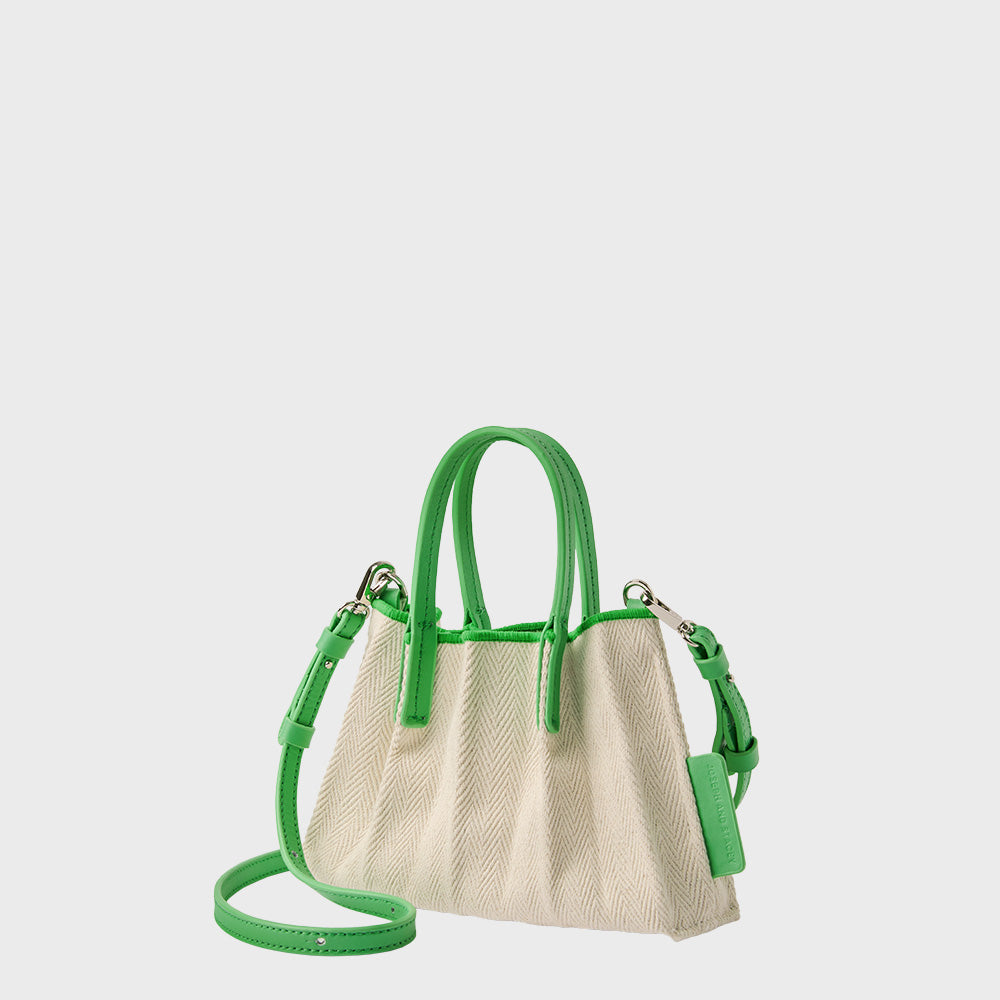 ラッキープリーツキャンバスリーフベビーバッグ パーマネントグリーン