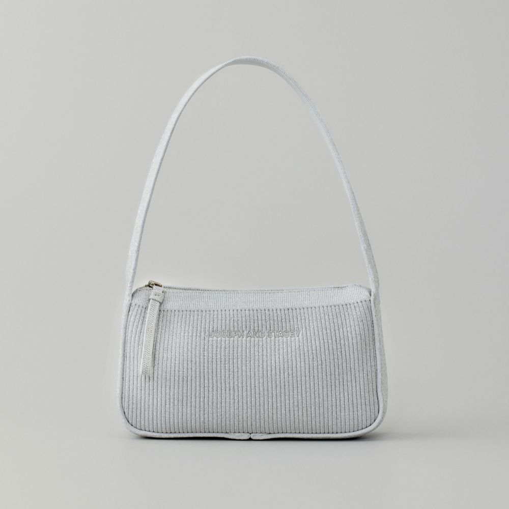 ラッキープリーツニットアートンニットショルダーバッグスターリー(S) ライトプラチナ