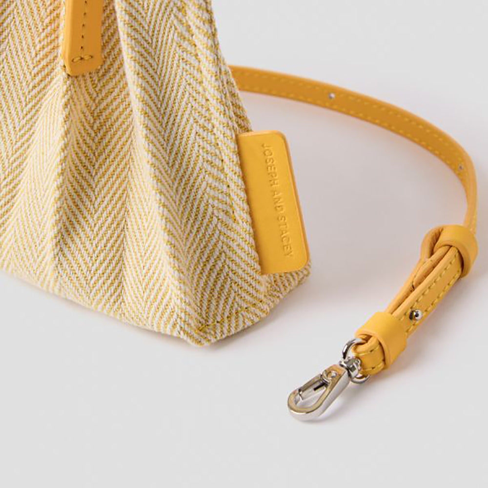 ラッキープリーツキャンバスリーフベビーバッグ サフランイエロー