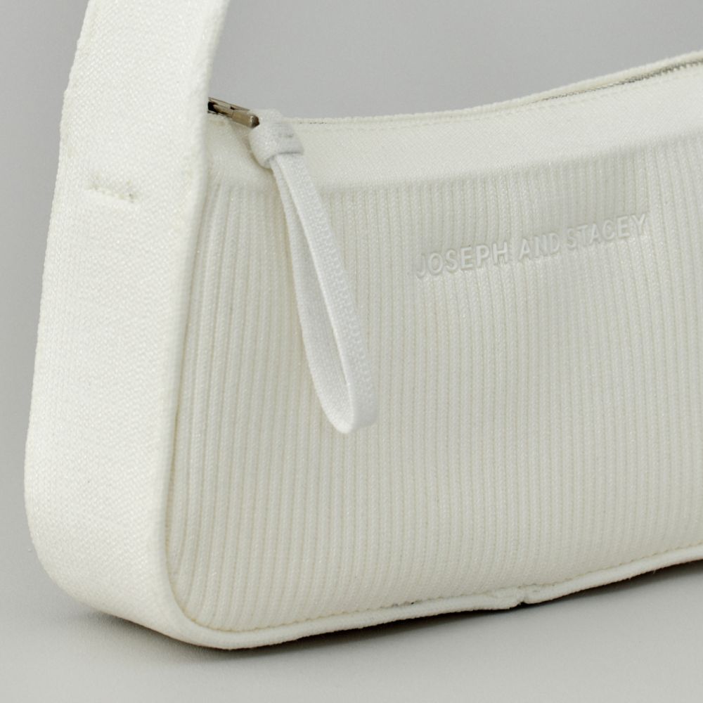 ラッキープリーツニットアートンニットショルダーバッグスターリー(S) ミルキーホワイト
