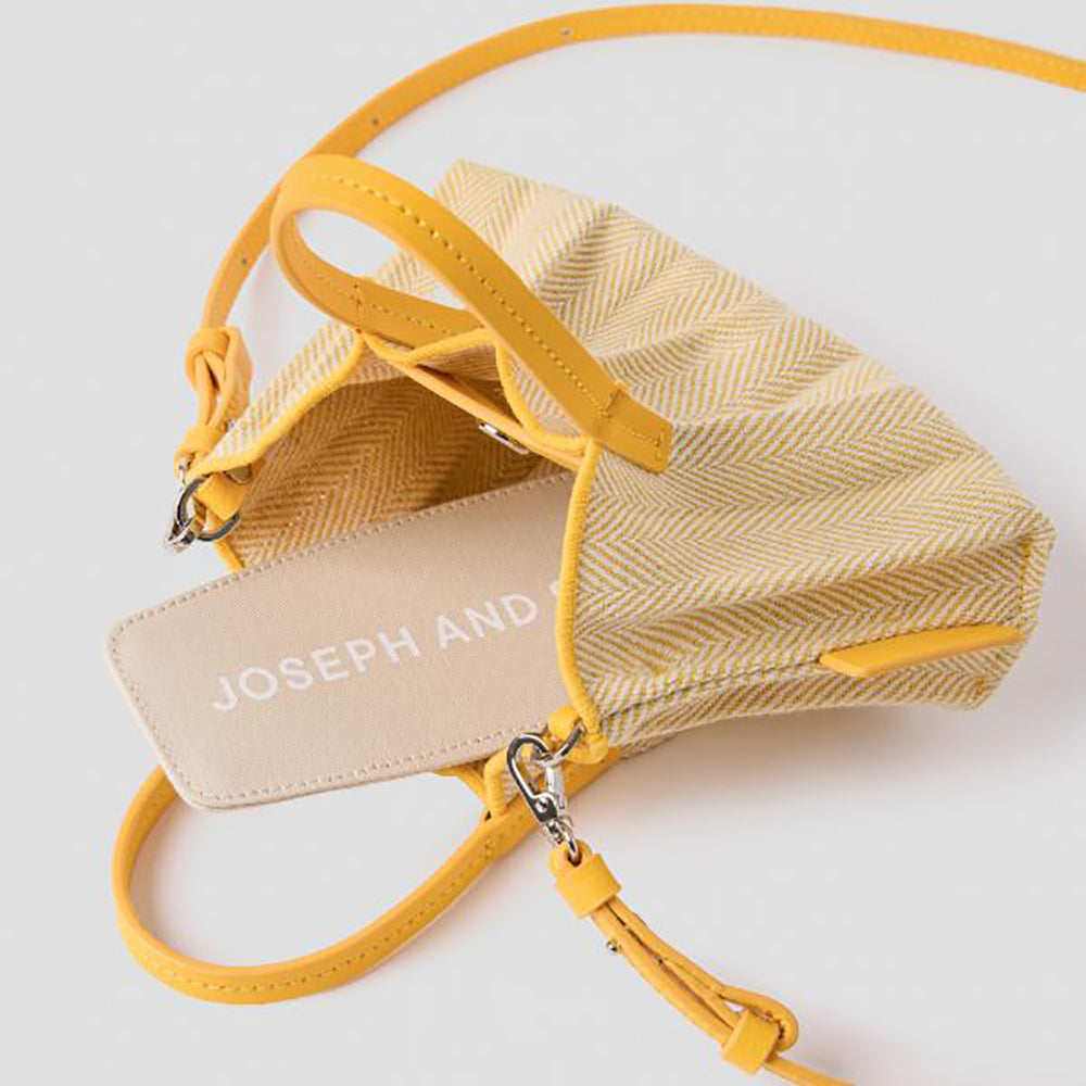 ラッキープリーツキャンバスリーフベビーバッグ サフランイエロー