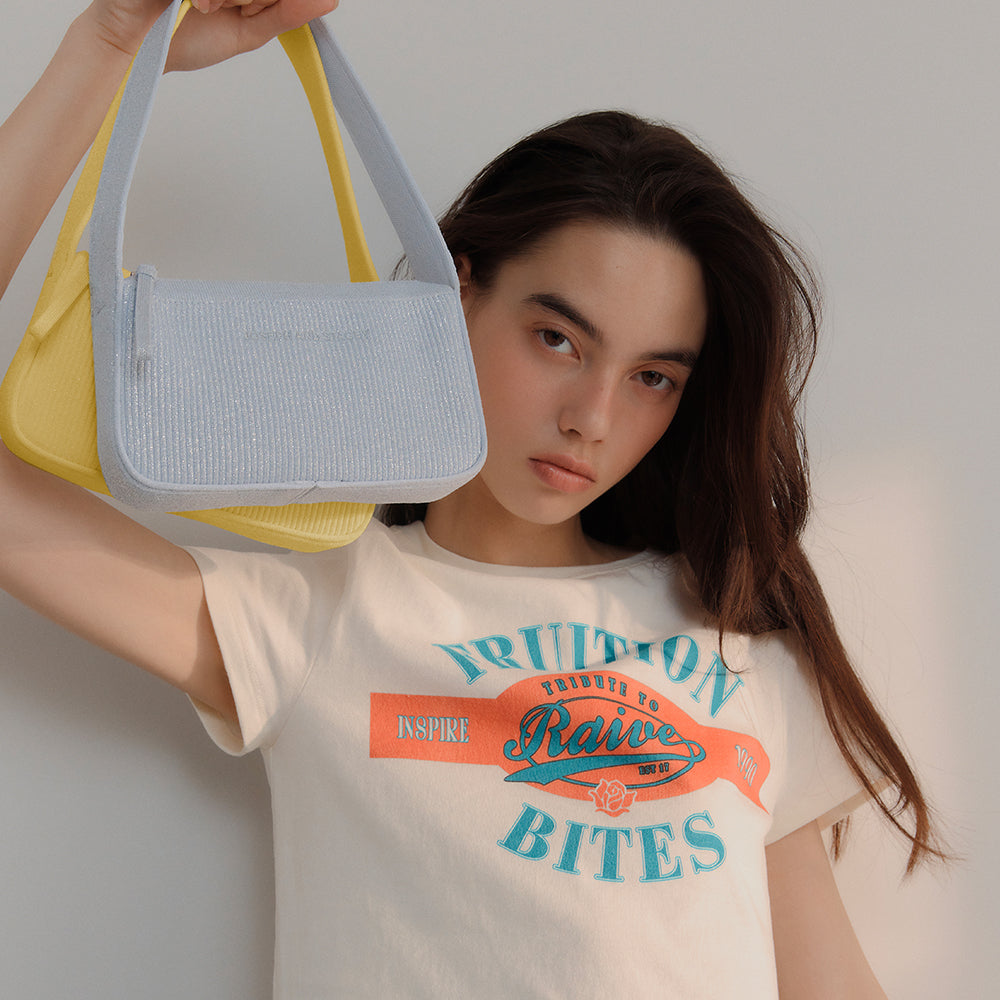 ラッキープリーツニットアートンニットショルダーバッグスターリー(S) ライトプラチナ