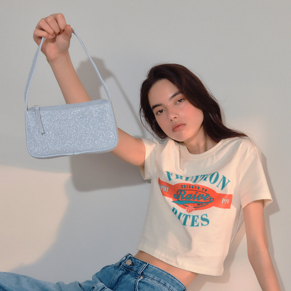 ラッキープリーツニットアートンニットショルダーバッグスターリー(S) ライトプラチナ