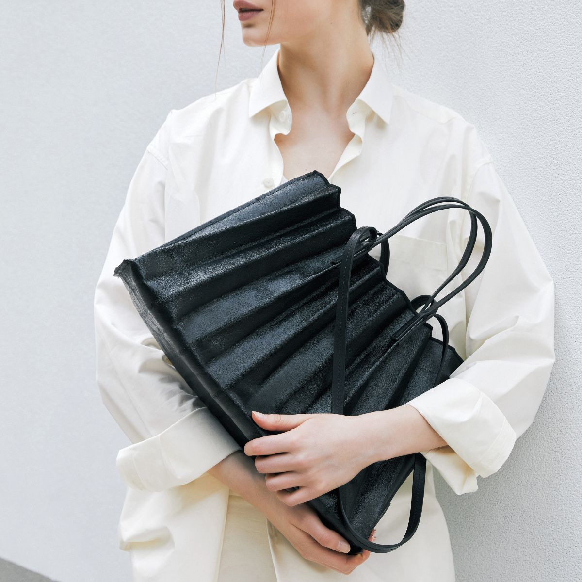 ラッキープリーツキャンバスコーテッド(L) マットブラック