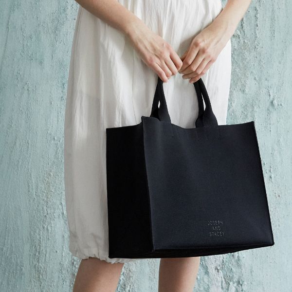 ラッキープリーツニットラティスニットトートバッグ(L) リッチブラック