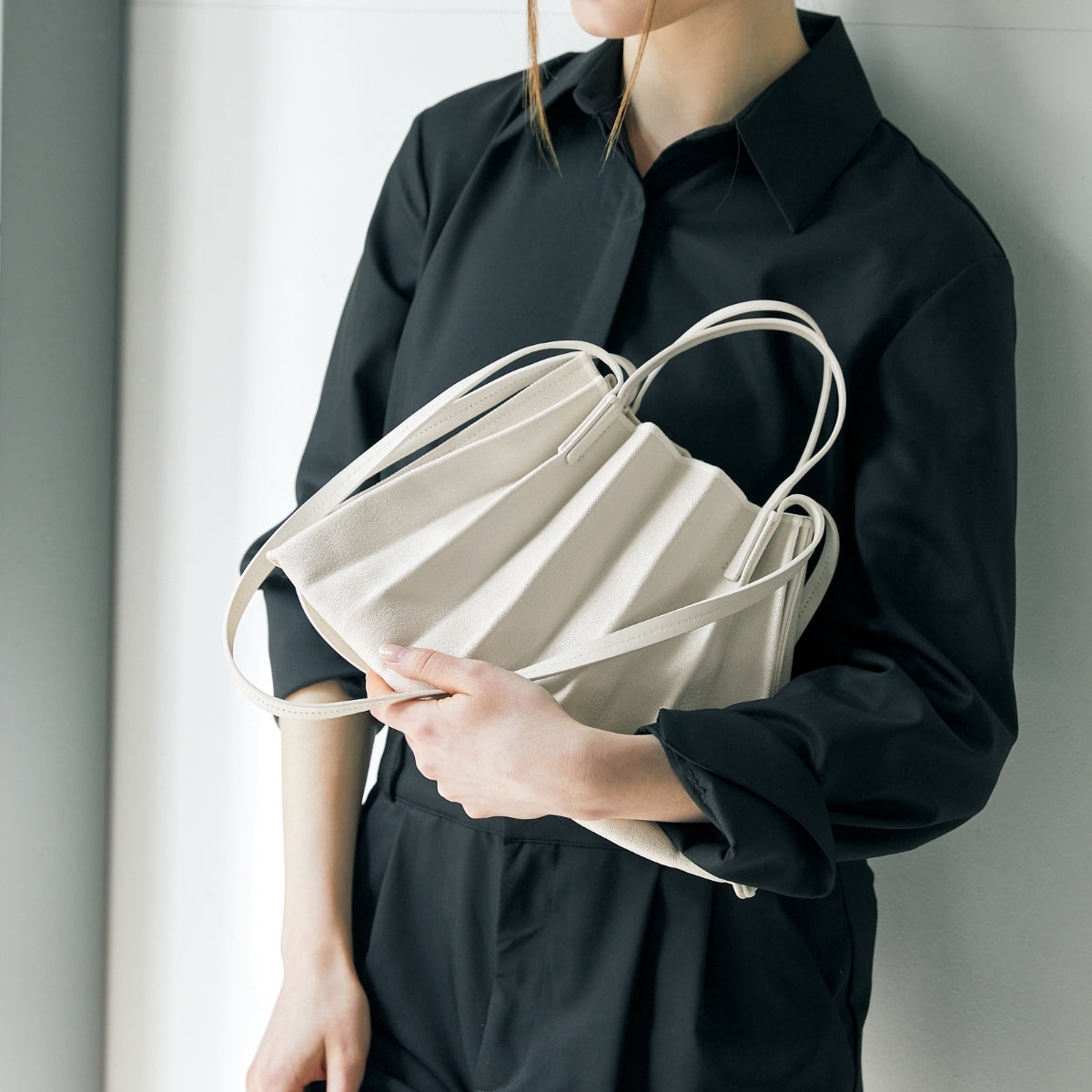 ラッキープリーツキャンバスコーテッド(S) クリーム