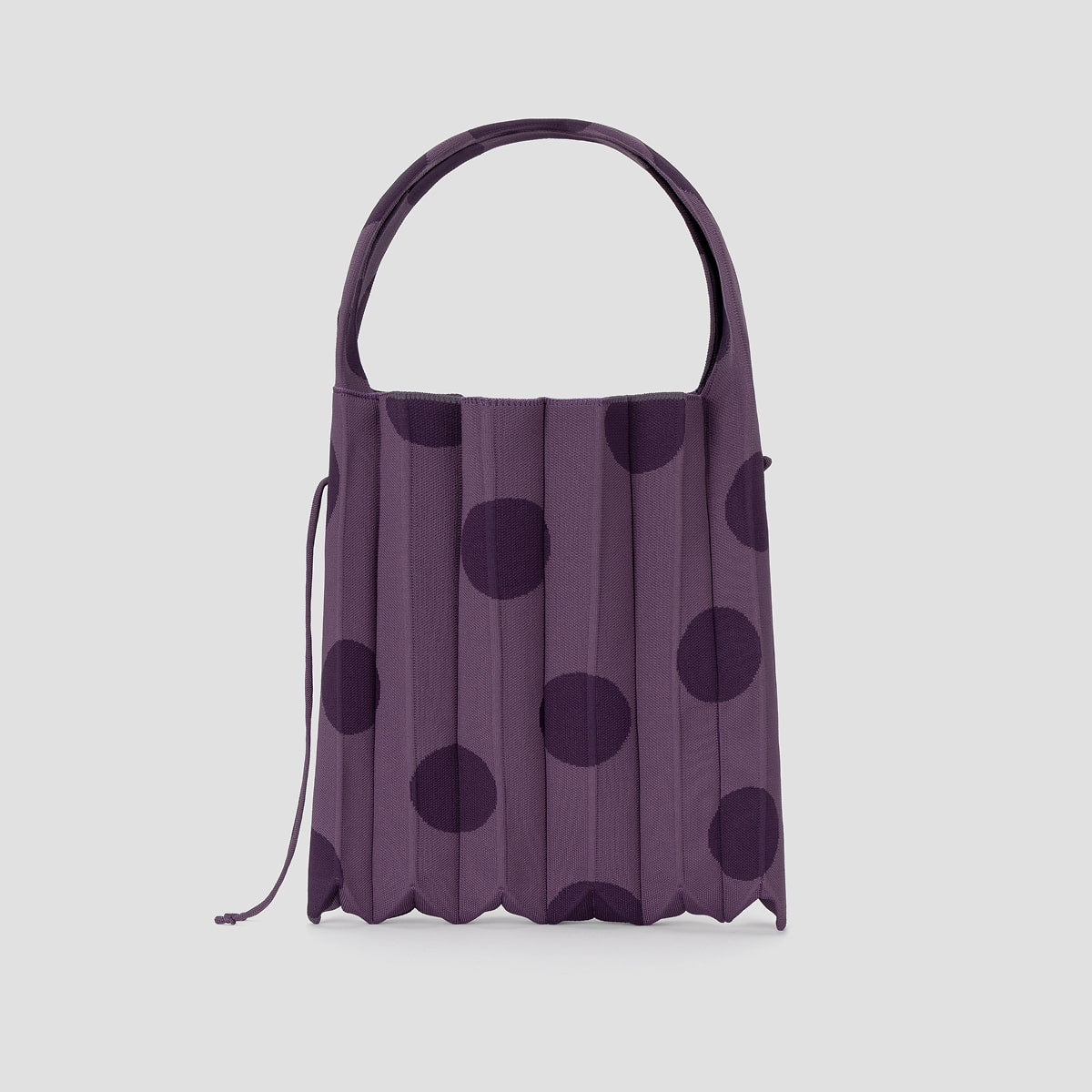 ラッキープリーツニット L ドット グレープワイン