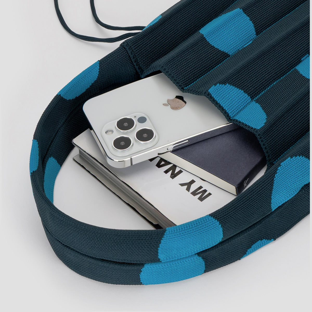 ラッキープリーツニット S ドット ディープオーシャン