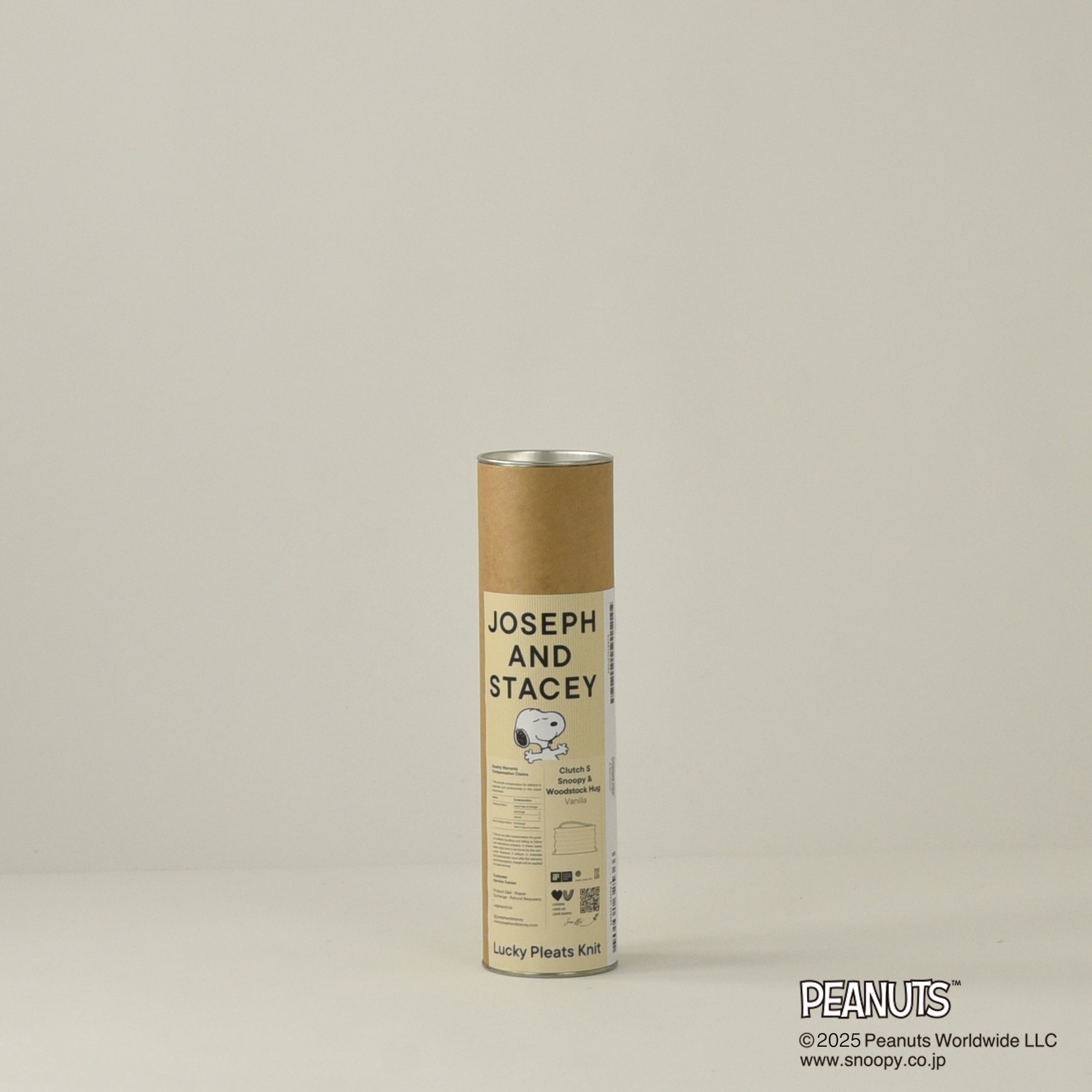 ラッキープリーツニットクラッチ スヌーピー&ウッドストック クリーム
