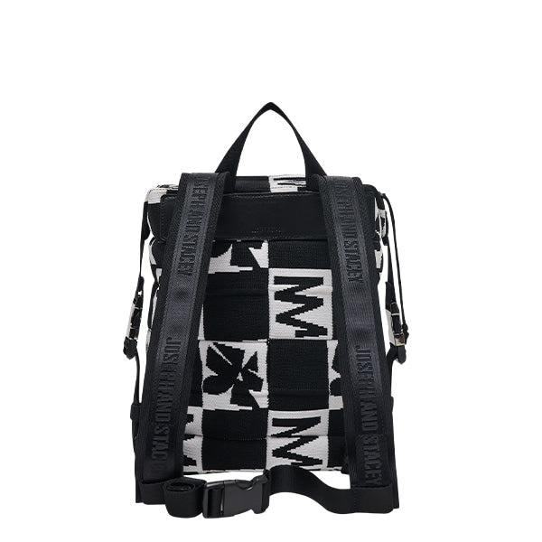 ラッキープリーツニット バックパック フューチャーフラワー (S) ブラックホワイト