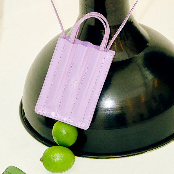 ラッキープリーツフォンバッグ チョークバイオレット