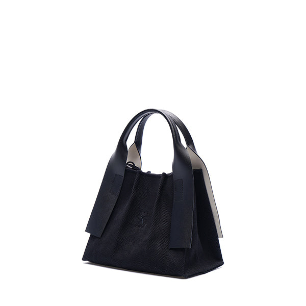 ラッキープリーツキャンバス トート(XS) ブラック_ブラック