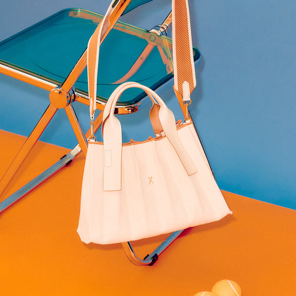 ラッキープリーツキャンバス トート(S) アイボリークリーム