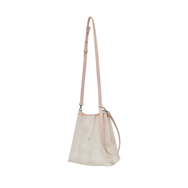 ラッキープリーツキャンバス クロスミニ ヌーディーピンク