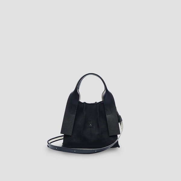 ラッキープリーツキャンバス トート(XS) ブラック_ブラック