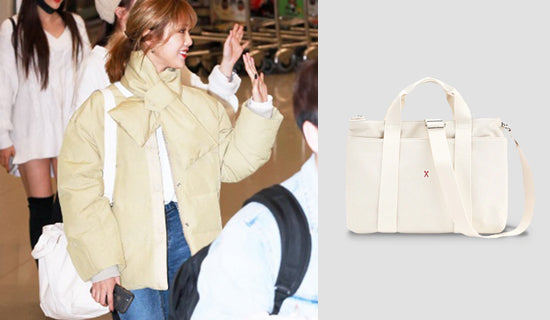 【アイドル・OH MY GIRLのミミ】Stacey Daytrip Tote Canvas_Ivory