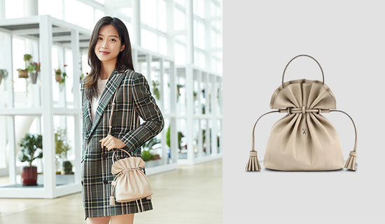 【女優 ムン・ガヨン】Lucky Pleats Crossbag _ Ecru Beige