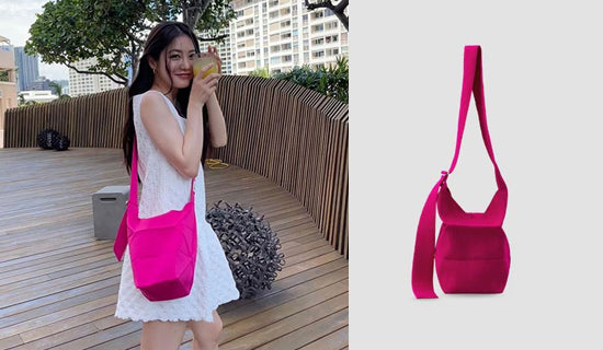 【女優 シン・イェウン】インスタグラム @__shinyeeun_Lucky Pleats Knit Off City Bucket Bag Viva Magenta