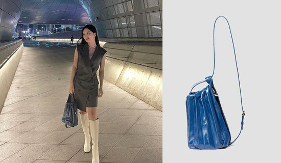 【女優 Song Min-kyung】インスタグラム @mk_ming.ming_Lucky Pleats Pumpkin Bag Majolica Blue