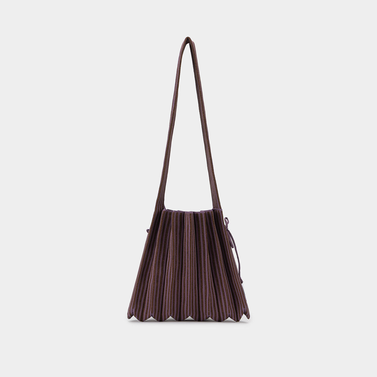Lucky Pleats Knit Crossbody M Stripe Deep Purple