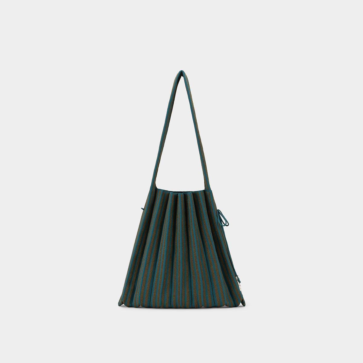 Lucky Pleats Knit M Stripe Teal Green