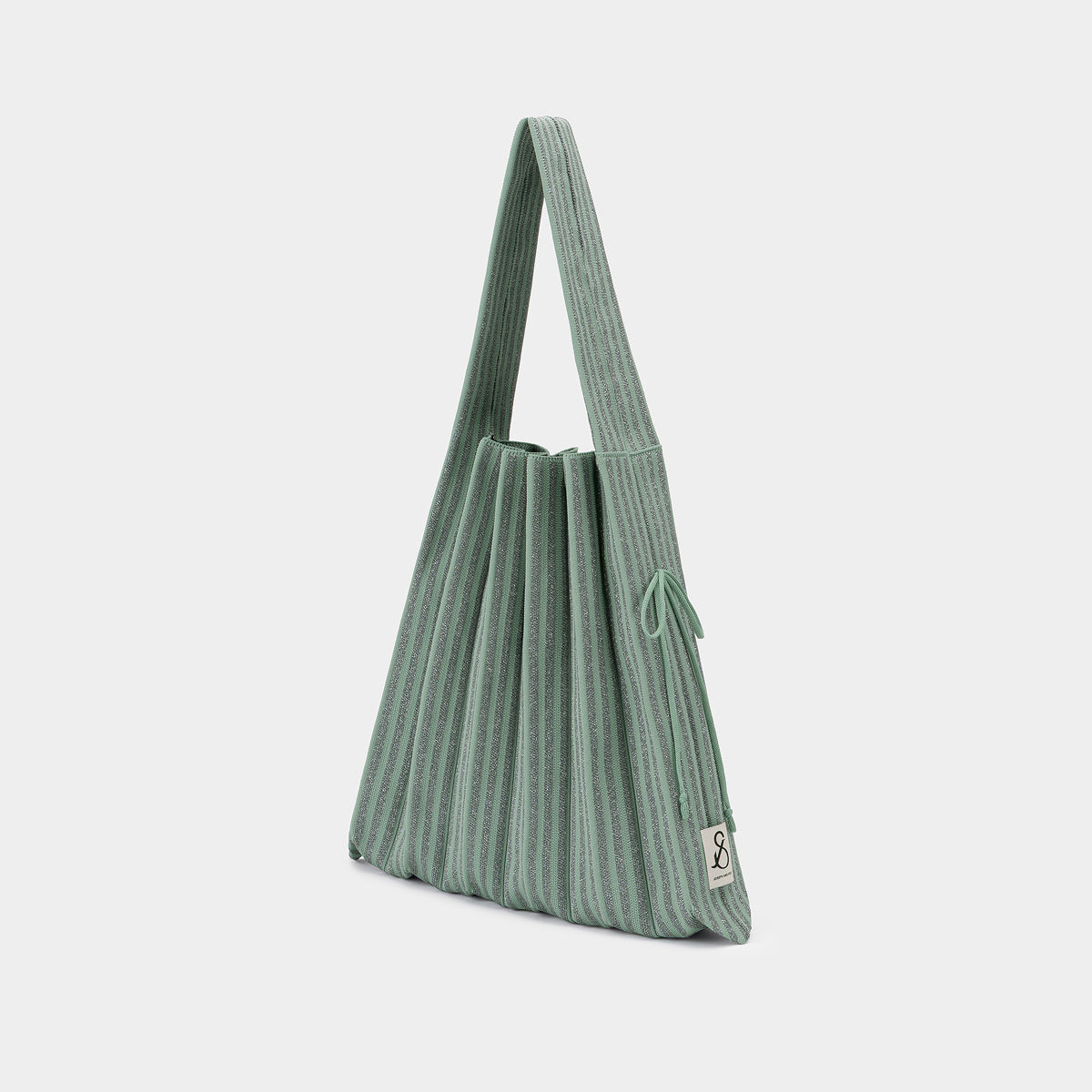 Lucky Pleats Knit L Stripe Basil