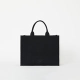 ラッキープリーツニットラティスニットトートバッグ(L) リッチブラック