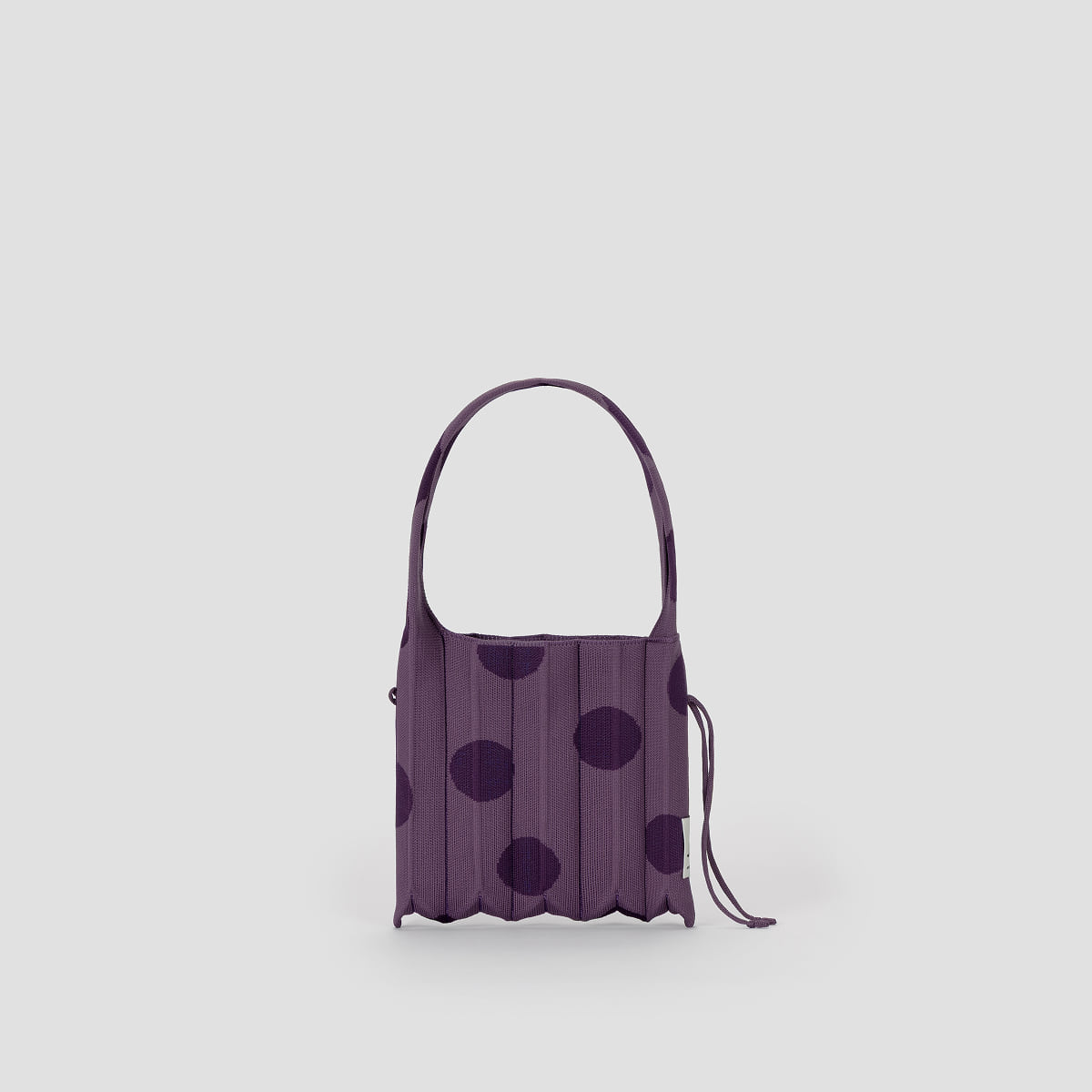 ラッキープリーツニット S ドット　グレープワイン