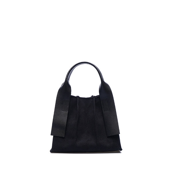 ラッキープリーツキャンバス トート(XS) ブラック_ブラック
